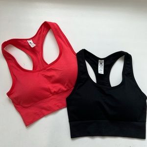 A set of 90 degree Sports Bras